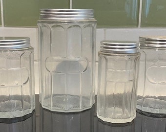 Colonial 12-Panel Glass Canisters with Lids