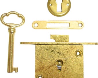 Full Mortise Chest Lock with Strike Plate, Keyhole Cover, Key