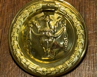 Hepplewhite Bright Brass 2" Diameter Round Single Post Drawer Pull Reproductions PAIR