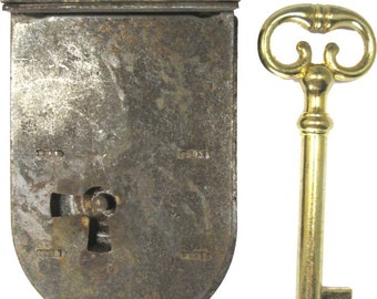 Vintage Steel Half Mortise Furniture Lock with Key