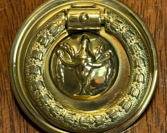 Hepplewhite Bright Brass 1-1/2" Diameter Round Drawer Pull Draped Urn PAIR