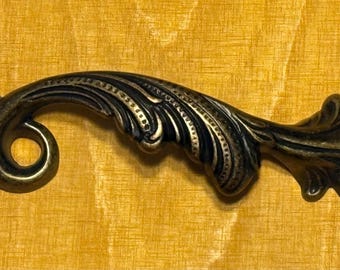 French Provincial Drawer Pull Antiqued Die Cast Brass Reproduction