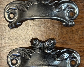 Bin Pull Pair Victorian Reproduction Cast Iron 3-1/8" Centers, See Item Details