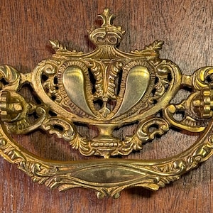Victorian Drawer Pull Ornate Reproduction Cast Brass