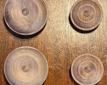 Turned Walnut Wood Knobs Victorian Reproductions 2” or 1-1/2” Diameter Sold by the Pair