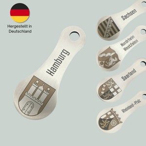 Einkaufswagenlöser mit Lasergravur Schlüsselanhänger Bundesländer Wappen Einkaufschip Wagenlöser Edelstahl Handgefertigt