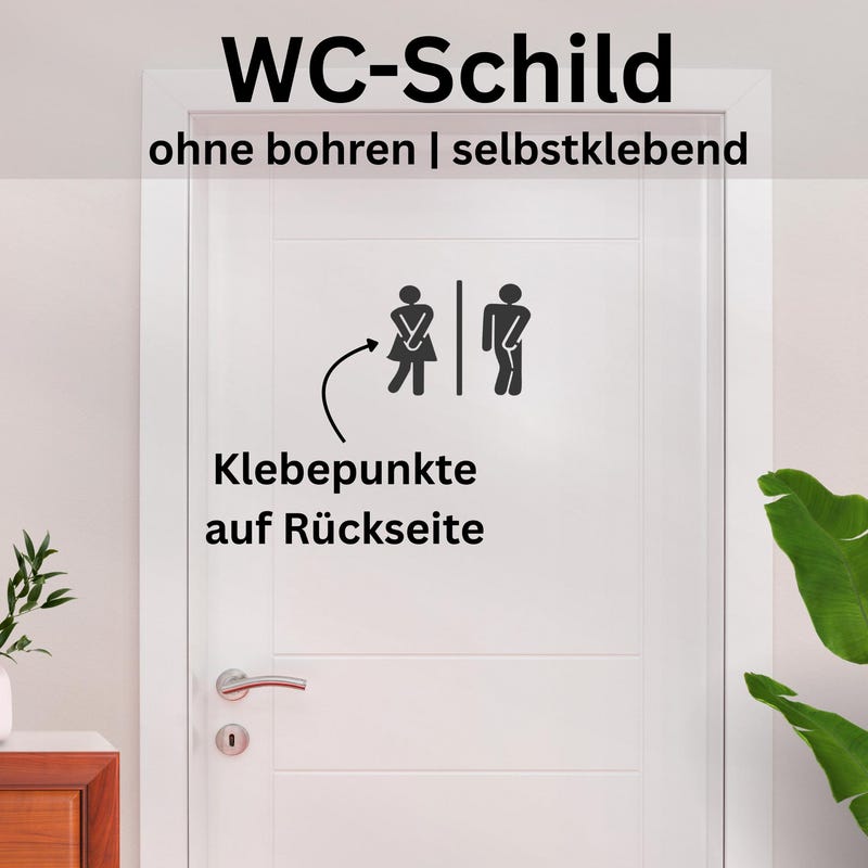 Logbuch-Verlag 3 WC Schild Toilettenschild Toilette selbstklebend