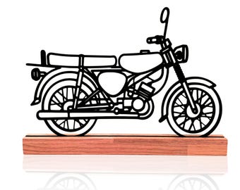 Simson S51 decorative stand – vintage car decorative figure made of oak wood & high-quality PLA. Handmade gift for Simson fans, workshop decoration - 3D029