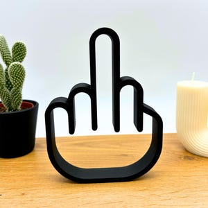Mittelfiner Fuck Hand Skulptur 3D Druck Kunst Minimalistisch Moderne Deko Abstrakt Handzeichen Cartoon Geschenkidee - 3D019