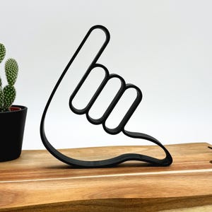 Shaka Hand Skulptur 3D Druck Kunst Minimalistisch Moderne Deko Surfer Surfen Geste Handzeichen Cartoon Geschenkidee - 3D018