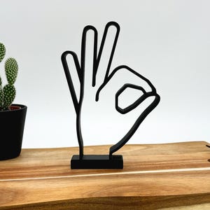 Okay Hand Skulptur 3D Druck Kunst Minimalistisch Moderne Deko Abstrakt Handzeichen Cartoon Geschenkidee - 3D017