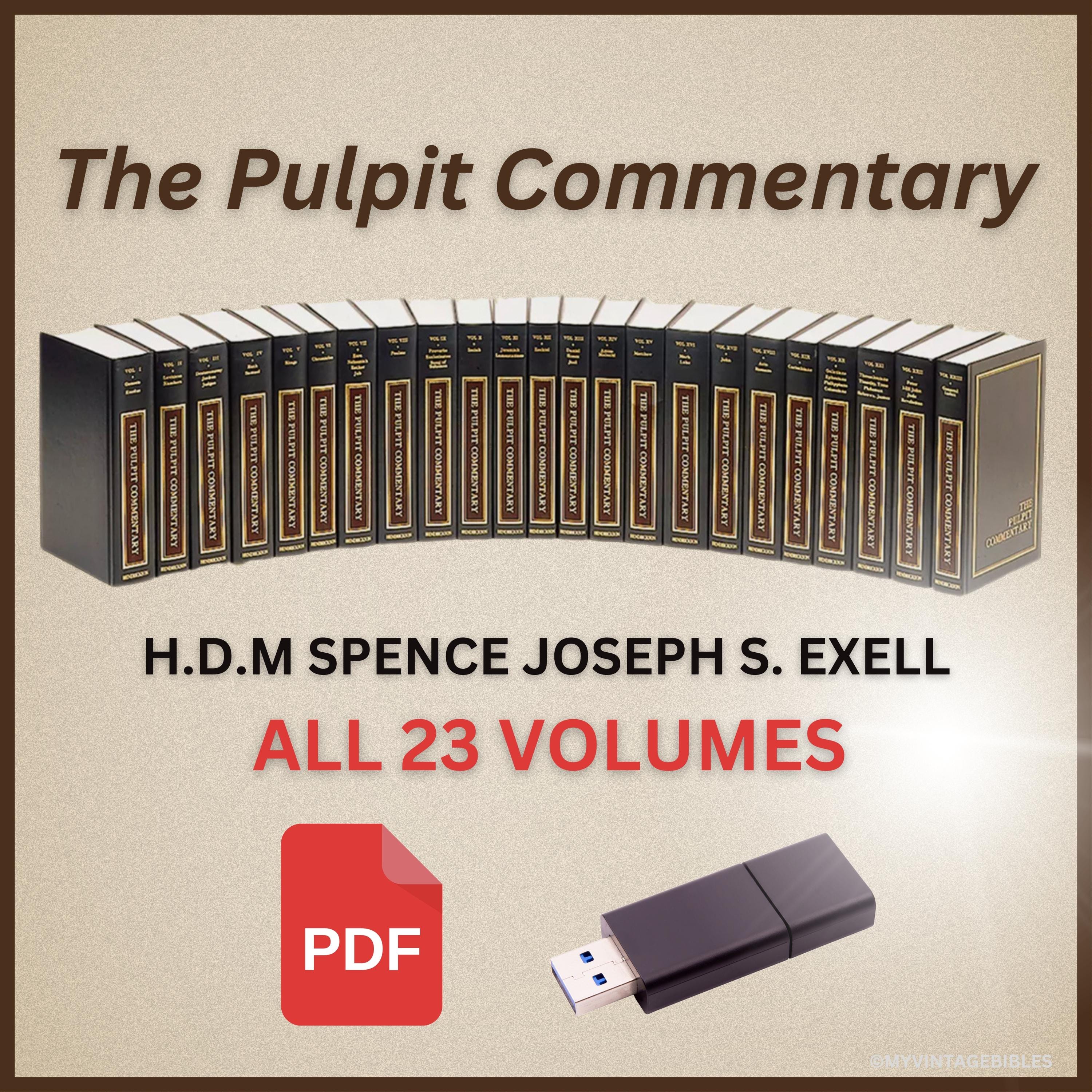 Pulpit Commentary 23 Volumes USB (PDF Format) | Complete Bible