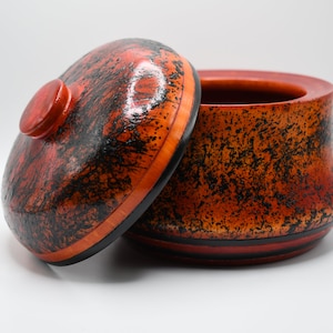 Unique Turned Wood Birch Bowl with Lid