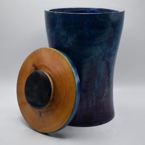 Turned Wood Cedar Vase or Container with Lid
