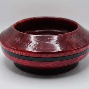 Turned Wood Ash Beautiful Red Bowl or Candy Dish