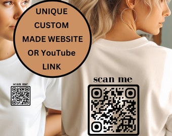 Personalisiertes QR-Shirt, maßgeschneidertes Geschenk, personalisiertes Shirt für Unternehmen, Musikliebhaber, Lieblingslied, ich liebe Musik-T-Shirt, Mitarbeiter-Shirts