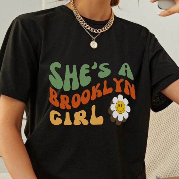 She's a Brooklyn Girl Tee, New Yorker, Groovy Tee, Vintage Brooklyn Sweatshirt, 70s Tee, Brklyn Shirt, Graphic Tee