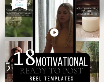 18 Affirmation Reel Template, Canva Template Kit, Instagram Reel Templates, Motivational Templates, Manifestion Reel, Tiktok Videos