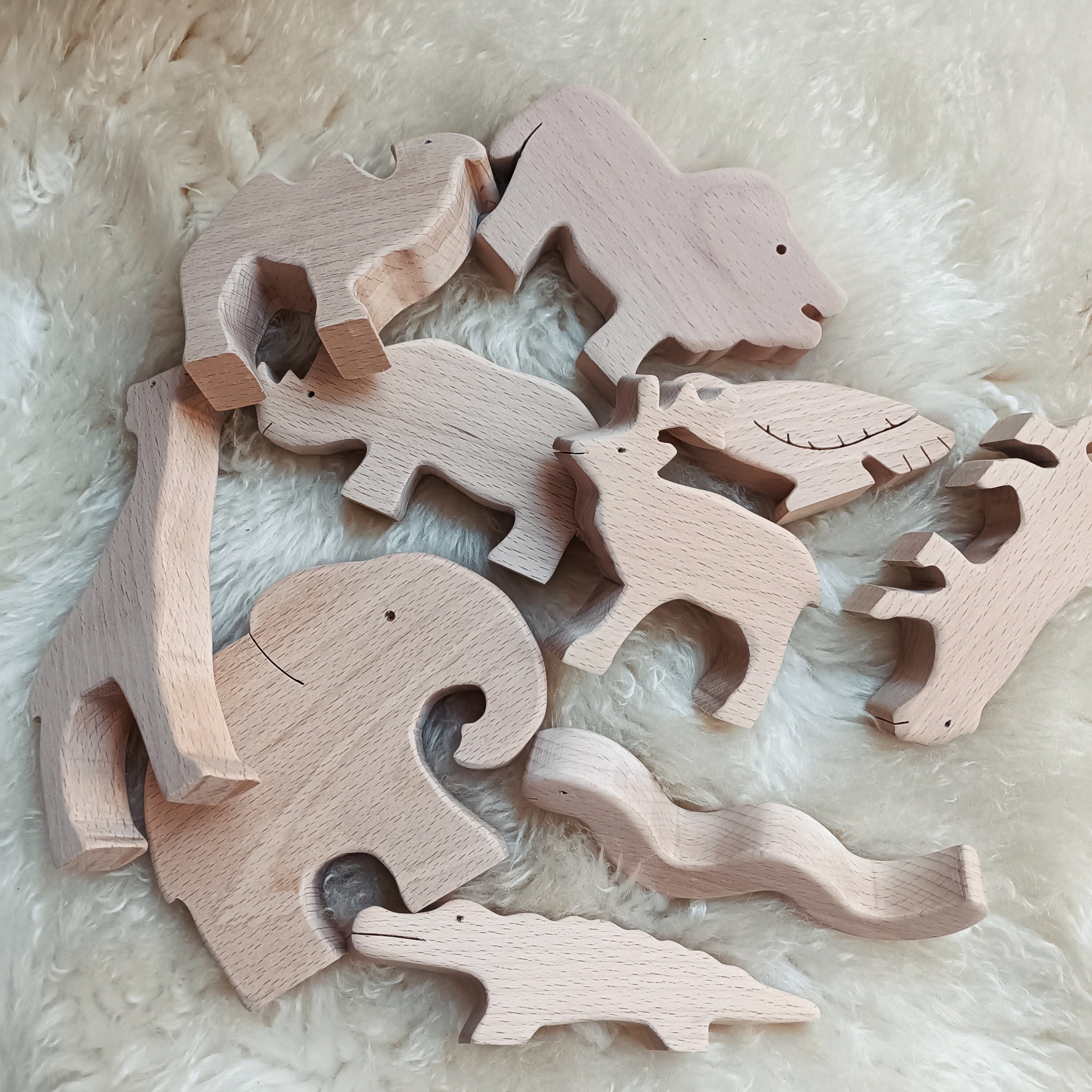 Safari Animal Figures Handmade Wooden Animal Toys Gift for Etsy