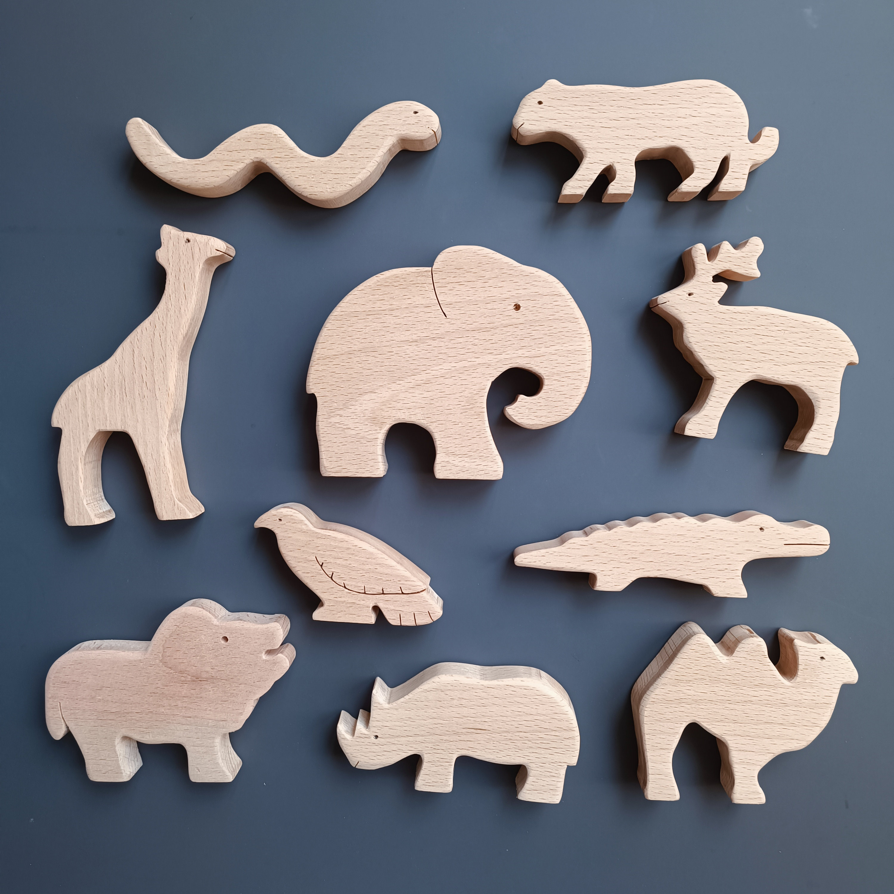 Safari Animal Figures Handmade Wooden Animal Toys Gift for Etsy