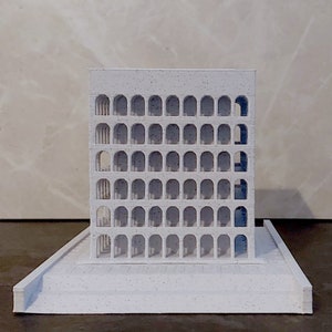 Palazzo della civilizia italiana 8 - 3D printed EUR Palace sculpture / Rome building / gift for Architects - Designers - Enthusiasts