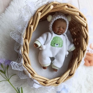 7,5cm Full Body Silicone Baby Doll, Newborn Baby Doll Soft Cuddly Body