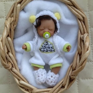 Full Body Silicone Baby Doll 7.5cm With Hair, Mini Silicone Baby, Full Body Silicone Reborn Doll