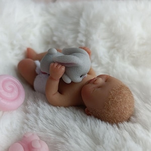 Full body silicone doll, Mini silicone baby doll 7.5cm