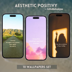 10 Aesthetic Positive Affirmations Phone wallpapers | iPhone & Android | Instant Download