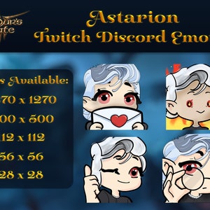 Astarion Emotes - Baldurs Gate 3 - Twitch - Discord - Youtube - Kick