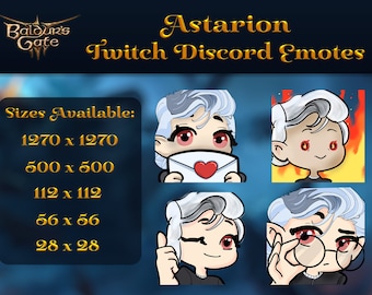 Astarion Emotes - Baldurs Gate 3 - Twitch - Discord - Youtube - Kick