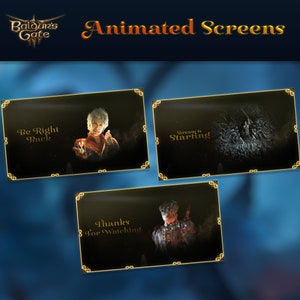 Baldur&#39;s Gate 3 Animated stream screens, twitch, youtube, astarion
