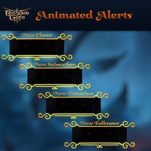 Baldur&#39;s Gate 3 Animated Stream Alerts, Twitch, Youtube