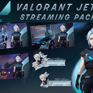 Valorant Jett Stream Package for your twitch, kick and youtube streams - Jett Animated Alerts