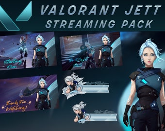 Valorant Jett Stream Package for your twitch, kick and youtube streams - Jett Animated Alerts