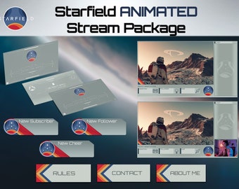 Starfield Animated Stream Package, Gaming Alerts, Overlays, Twitch Panels