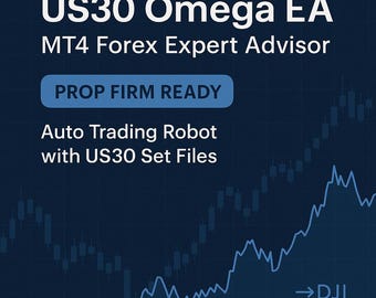 US30 Omega EA | MT4 Forex Expert Advisor | Prop Firm Ready | Auto Trading Robot with US30 Set Files | MetaTrader 4
