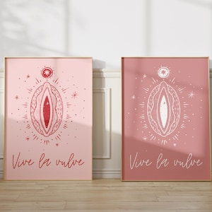 vulva posters | feminist posters | vulva art print set of 2 | vive la vulve | feminist art print | vulva print | digital download