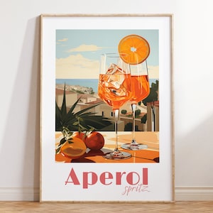 cartel de aperol spritz | cartel aperol spritz | carteles de cocina | impresión de arte aperol ? impresión de cóctel | cartel retro aperol | descarga digital