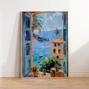 Matisse open window | summer poster | Matisse inspired wall art | lake Garda art print | Italy posters | mediterranean art | without frame