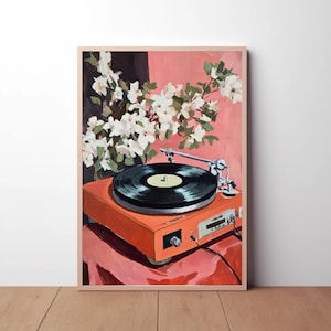 pôsteres de música | impressão artística de toca-discos vintage | arte de parede retrô caprichosa | arte de parede musical vintage | arte de galeria retrô