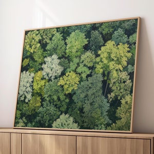 vivid greenery art print | trees poster | fauvist treetop view print | art for nature lovers | forest landscape wall art | modern forest art