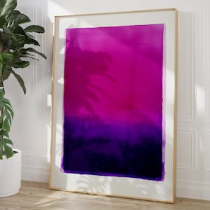 vibrant purple gradient abstract art print | ethereal color therapy purple poster | serene calming art | magenta & violet minimalist print