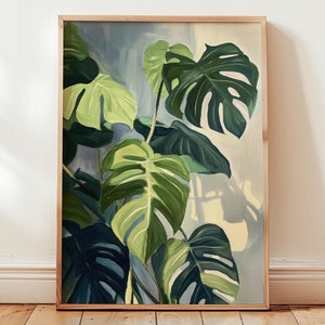 pittura di mostri | arte botanica | poster di mostri | arredamento elegante | decorazione da parete moderna con piante | regalo per gli amanti delle piante