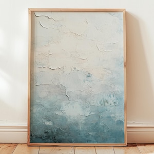 layered textured look blue & beige art print | minimalist elegant art | earthy coastal serene wall art | neutral decor | bedroom poster