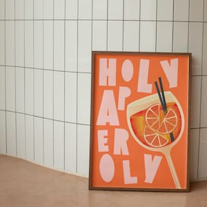 Póster Aperol Spritz | Póster Aperol | Impresión de cóctel ? con o sin marco | Cartel de cocina | Arte de pared * cartel maximalista