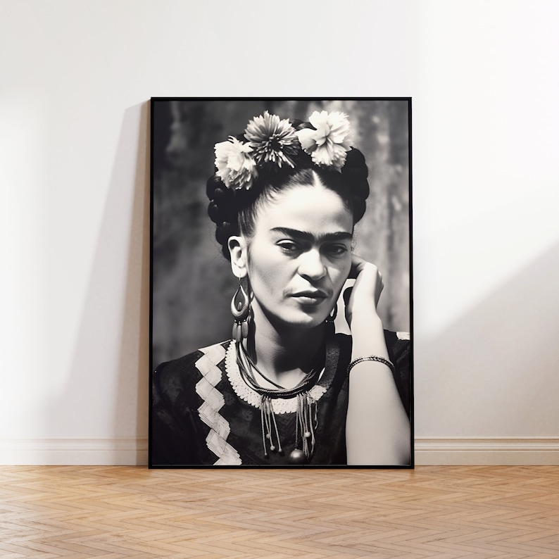 Frida Kahlo Foto Kunstwerk Canvas Wall Art Frida Kahlo Schilderen Zelfportret Echt Fotografie Olieverf Hd Print Schilderij Poster Voor Keuken Eetkamer Bar Home Decor,80X120cm