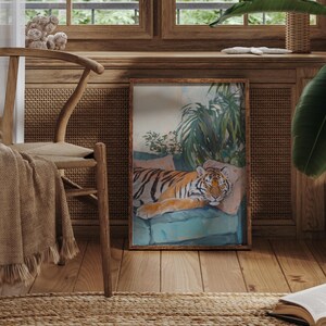 tiger poster - tiger wall art - bedroom wall art