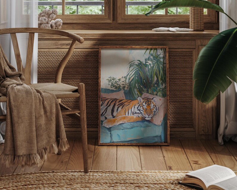 tiger poster - tiger wall art - bedroom wall art