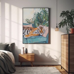 tiger poster - tiger wall art - bedroom wall art